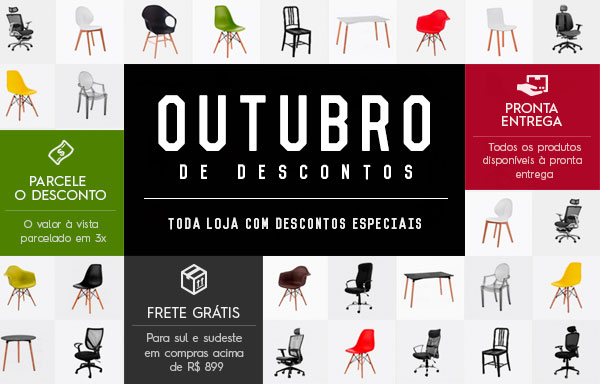Outubro com descontos em toda a loja, aproveite para comprar.