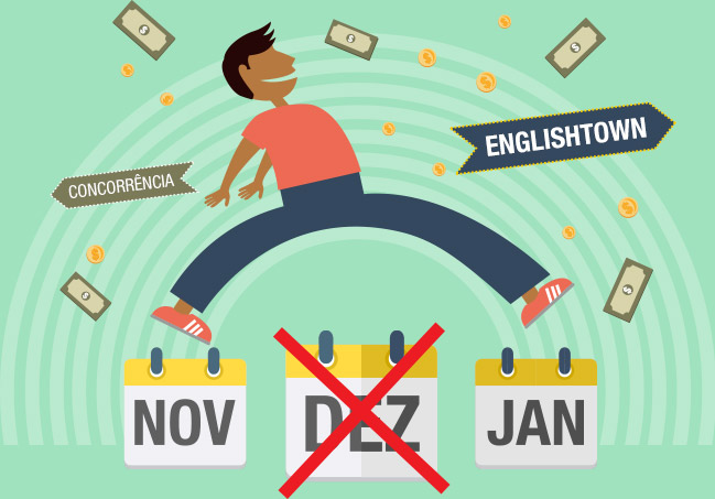 Livre-se da mensalidade em dezembro*. Estude na Englishtown, cobrimos ofertas!